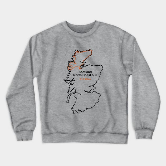 Scotland's North Coast 500 Trail Crewneck Sweatshirt by numpdog